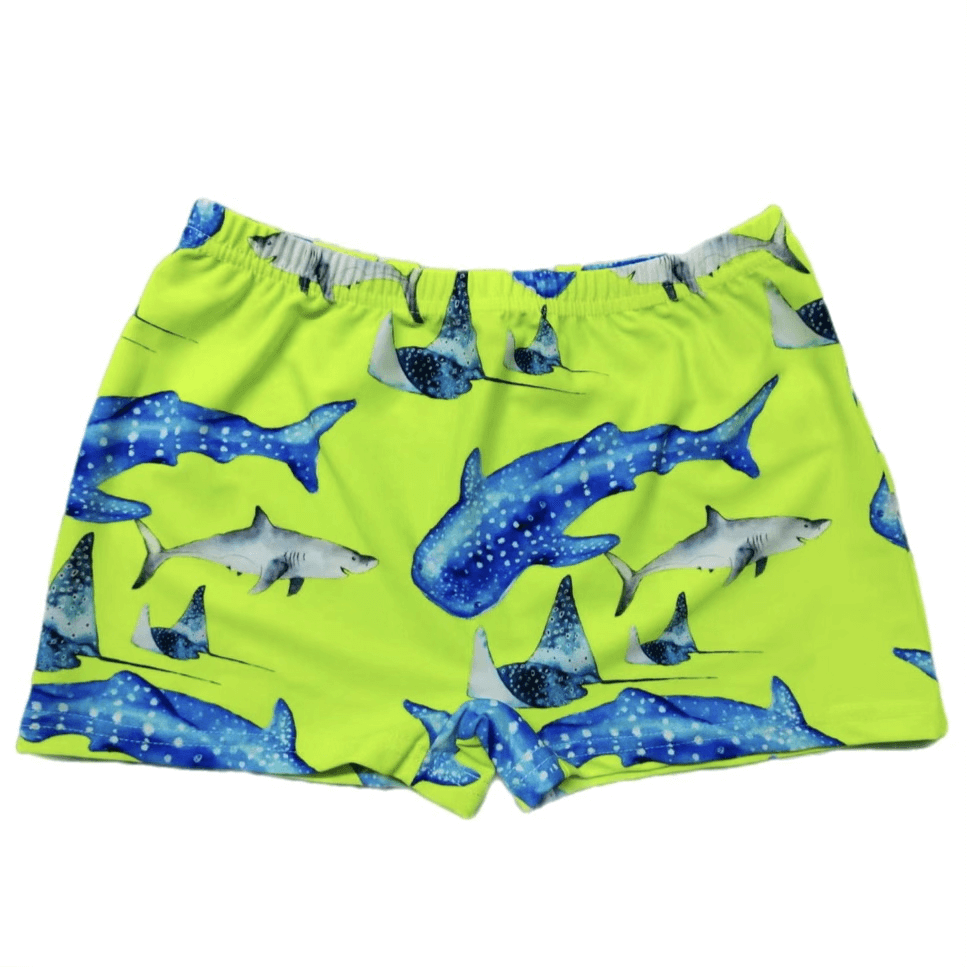 PREORDER Fluro Green Sharks Swim Shorts (Ships w/c 17th June) – Cheeky ...