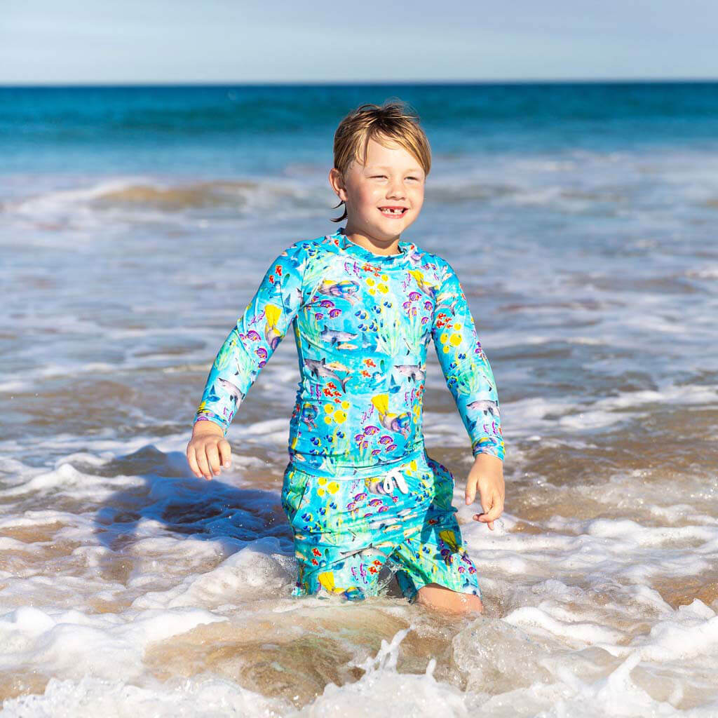 Kid rash guard on sale swimwear