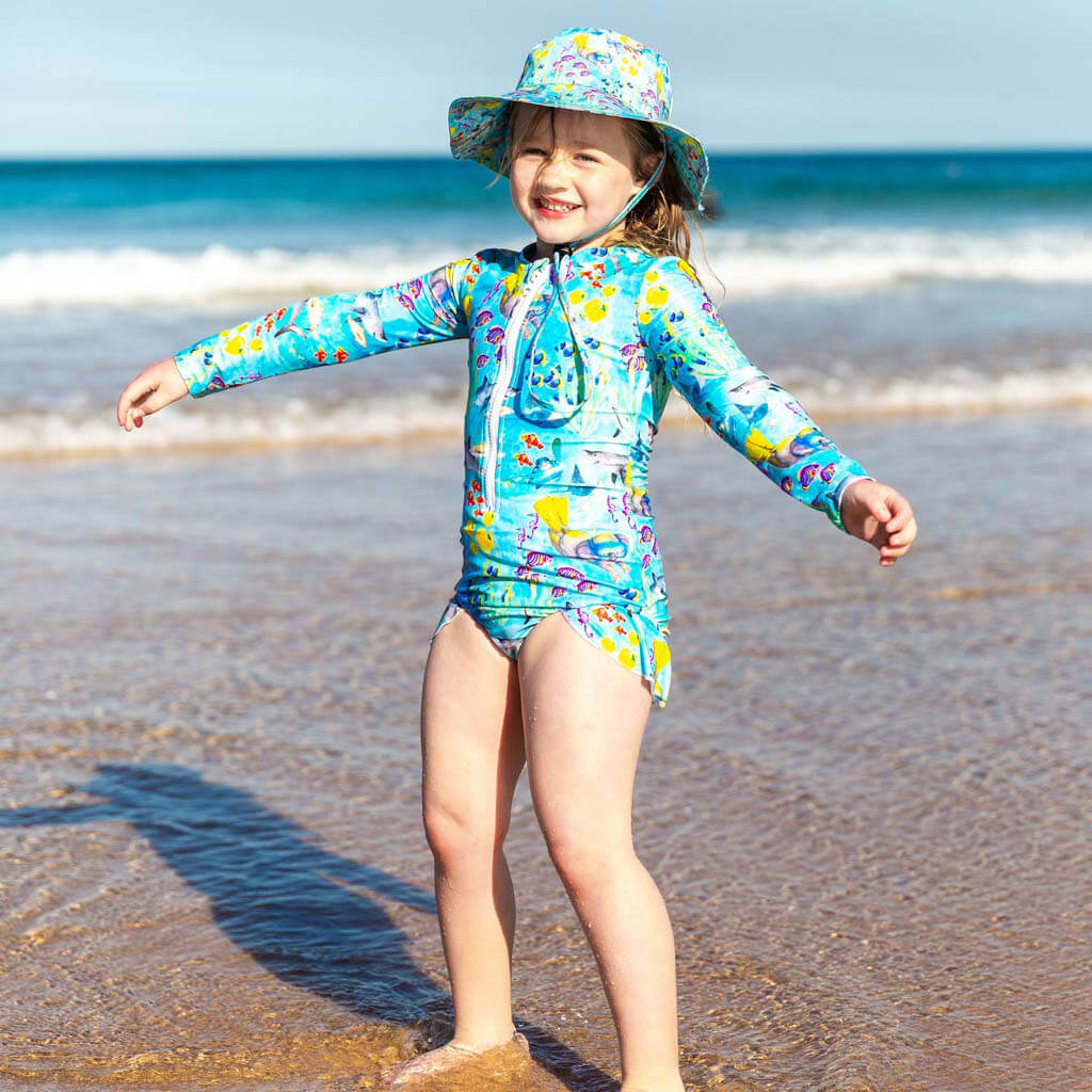 Girls long cheap sleeve bathers