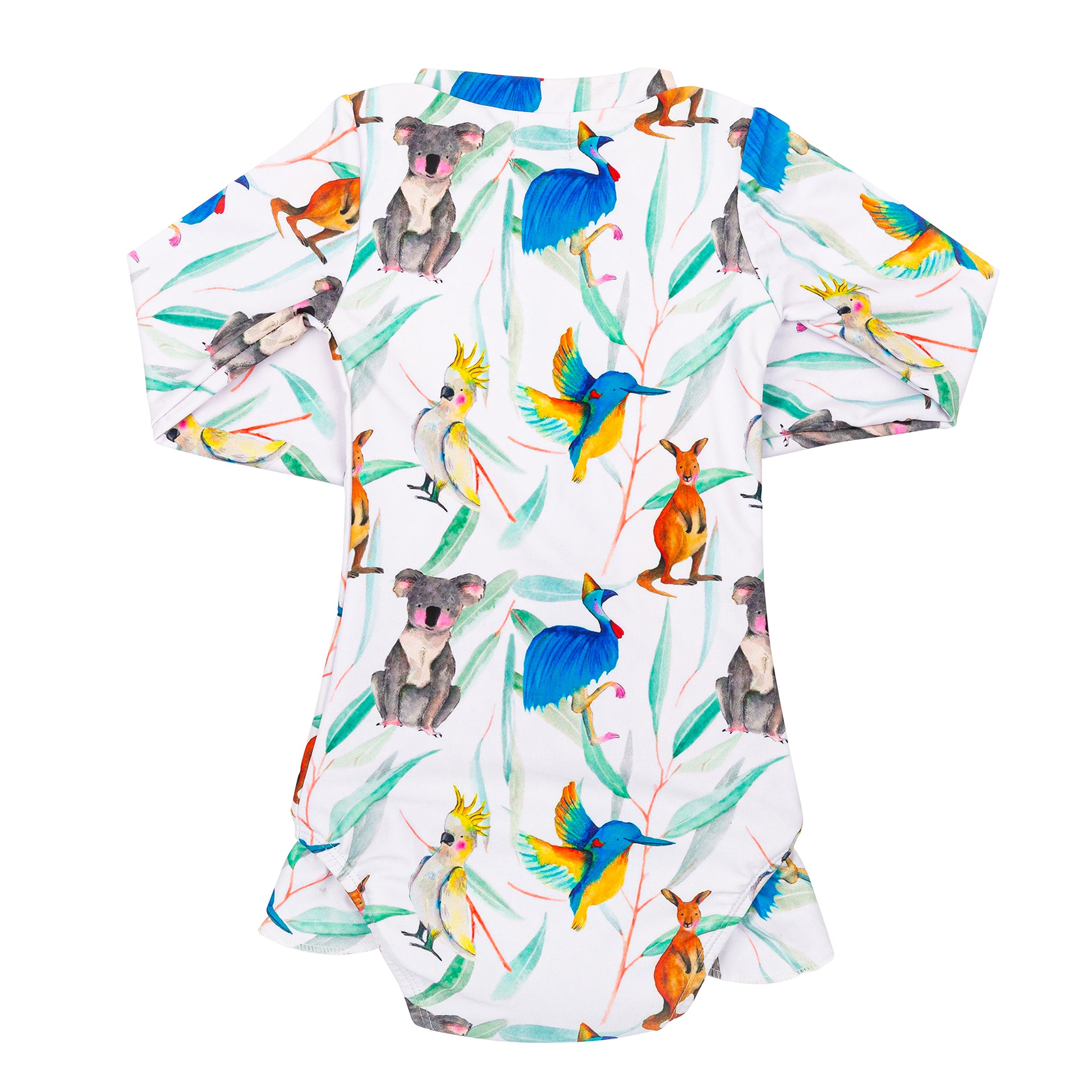 Australian Natives Girls Long Sleeve Zip Swimmers - Cheeky Chickadee Store