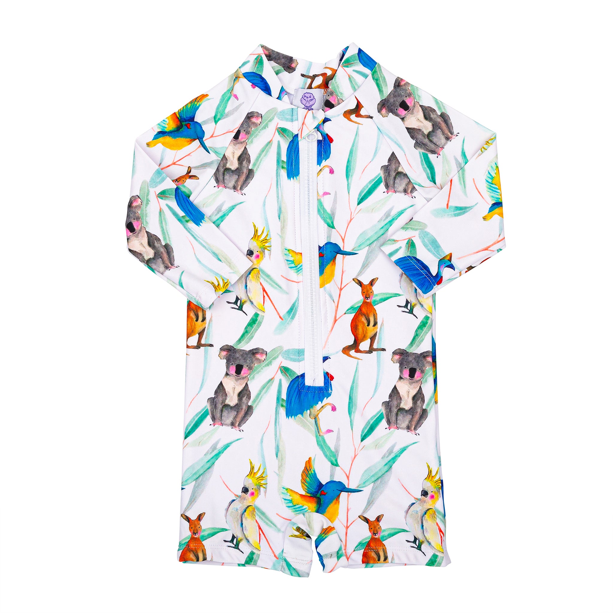 Australian Natives Unisex Long Sleeve Zip Swimmers - Cheeky Chickadee Store