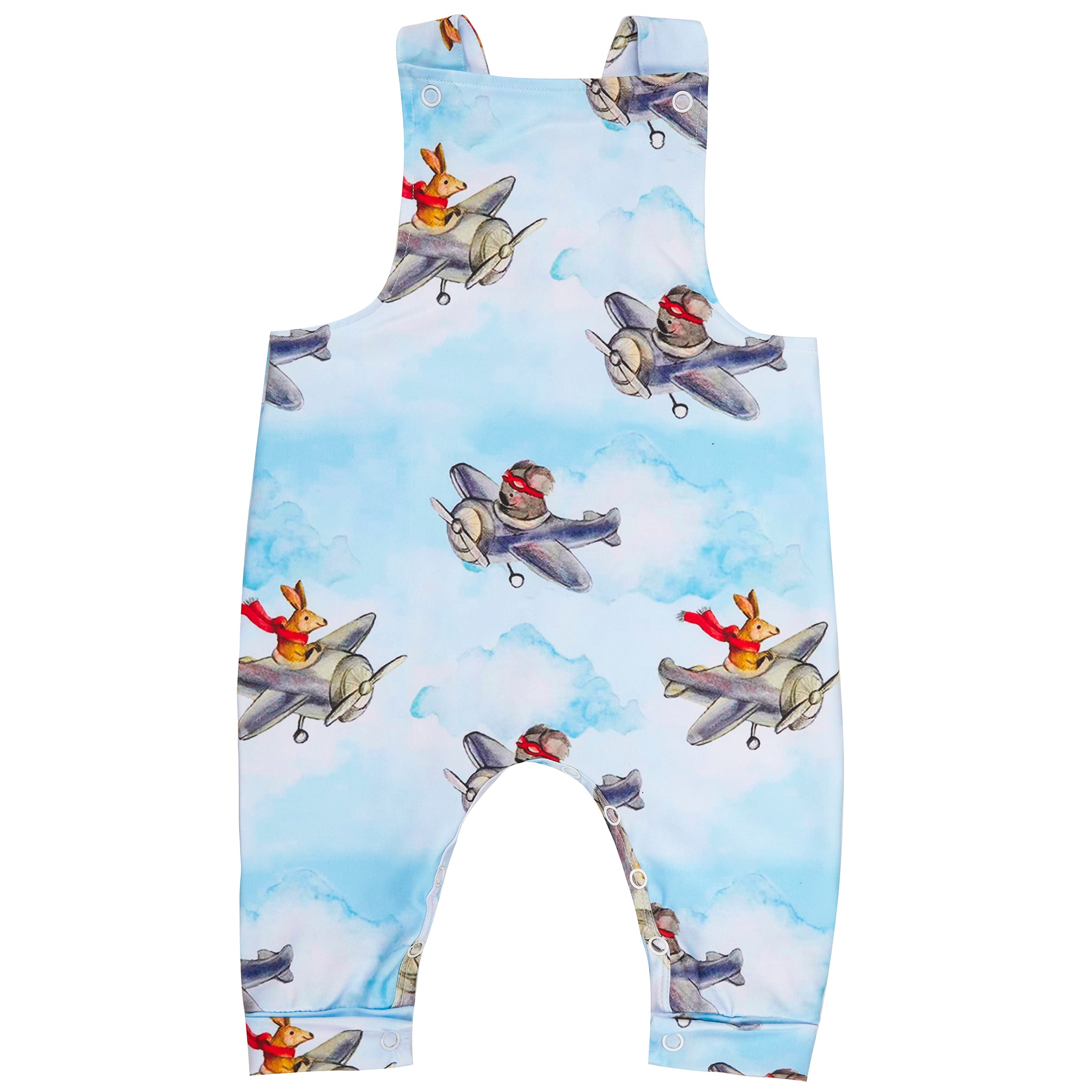 Aviation Animals Long Leg Overalls - Cheeky Chickadee Store