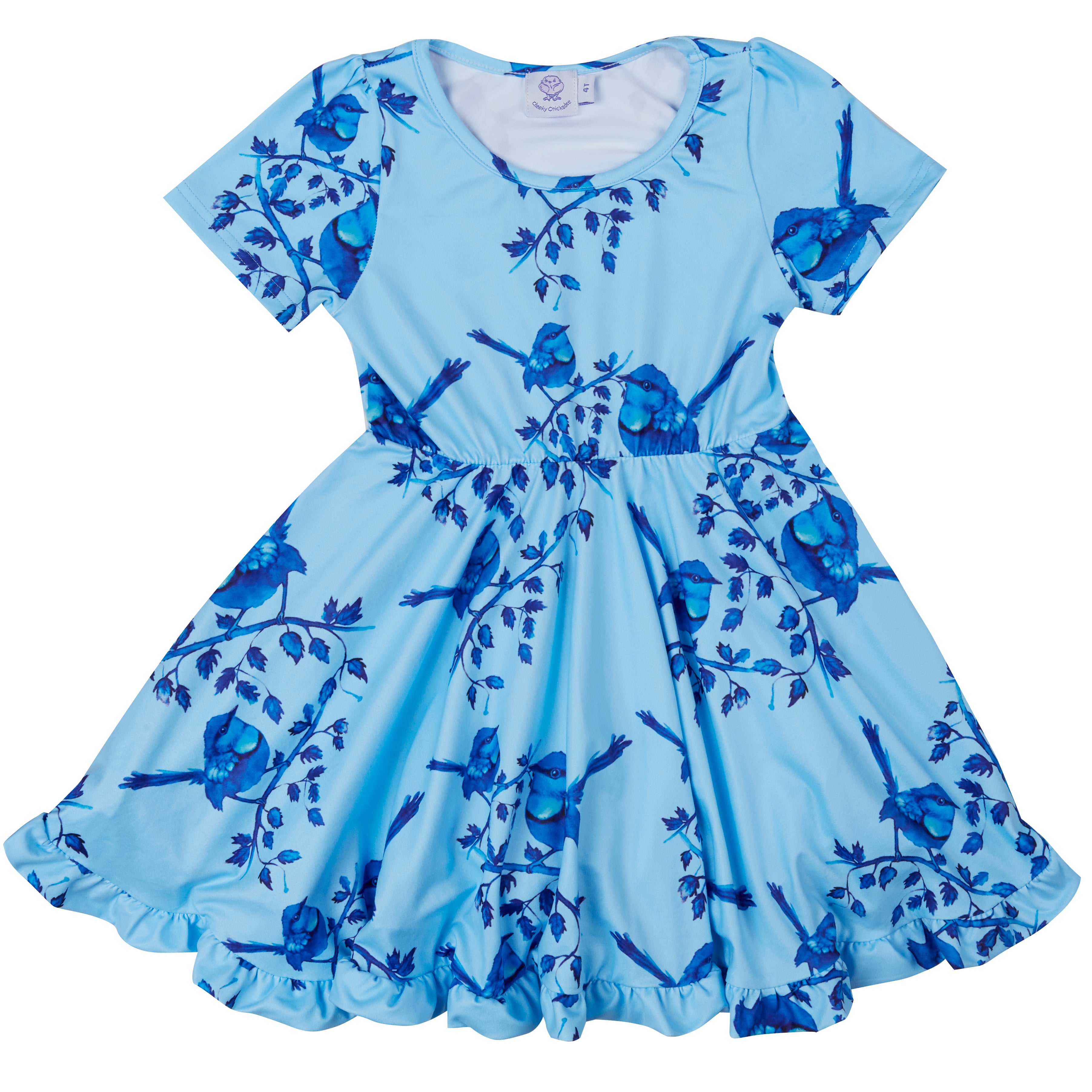 Blue Splendid Fairy-wren Twirl Dress - Cheeky Chickadee Store