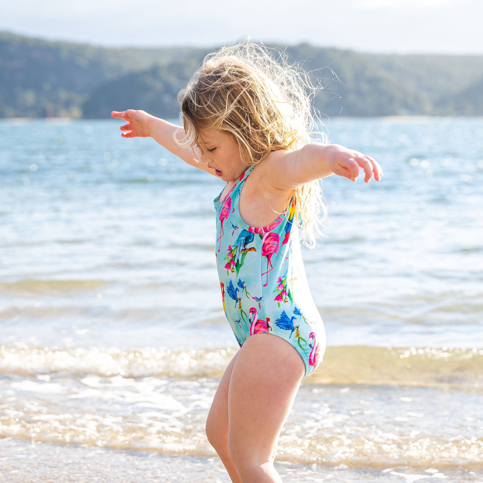 Fancy Flock Girls Sleeveless Swimsuit - Cheeky Chickadee Store