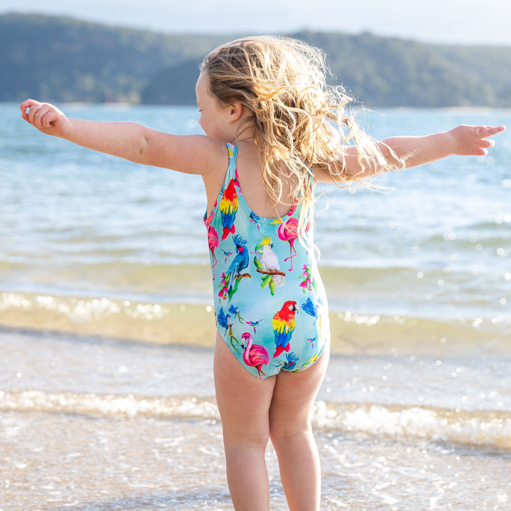 Fancy Flock Girls Sleeveless Swimsuit - Cheeky Chickadee Store