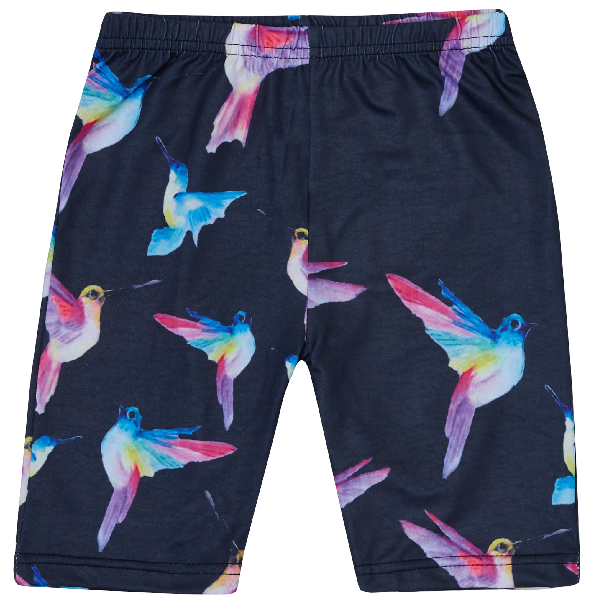 Navy Hummingbirds Kids' Bike Shorts - Cheeky Chickadee Store