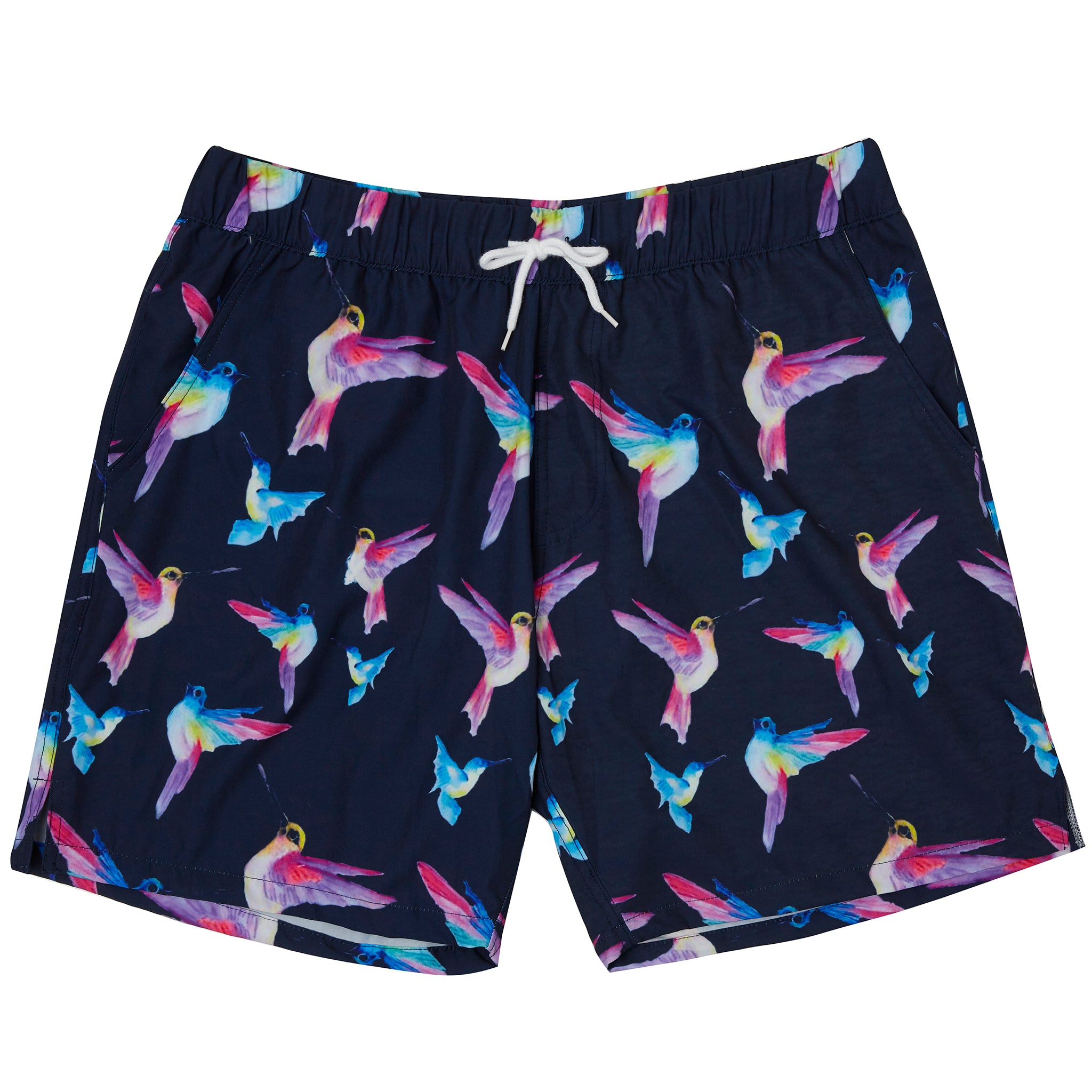 Navy Hummingbirds Men's Boardshorts - Cheeky Chickadee Store