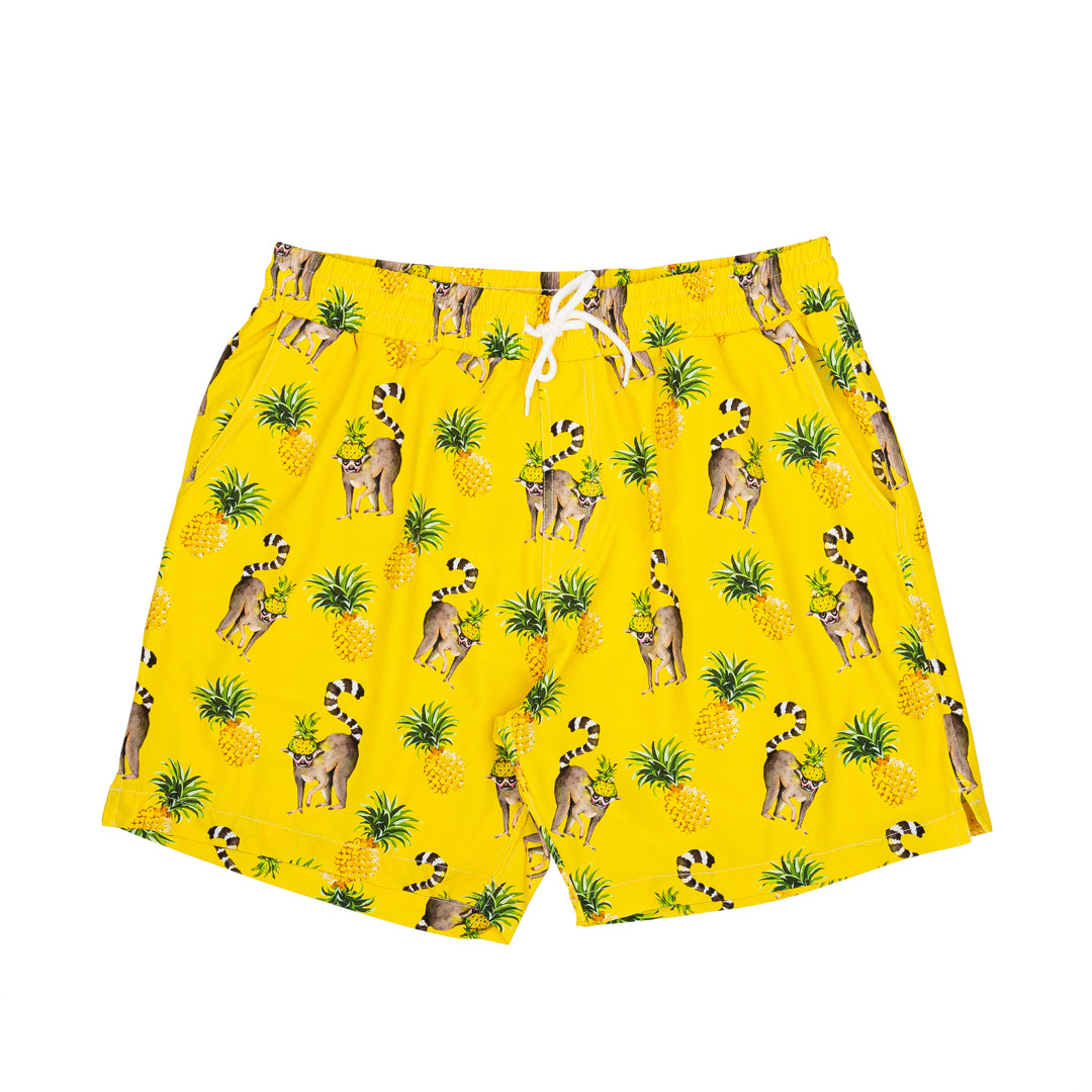 Pineapple Lemurs Men's Boardshorts - Cheeky Chickadee Store